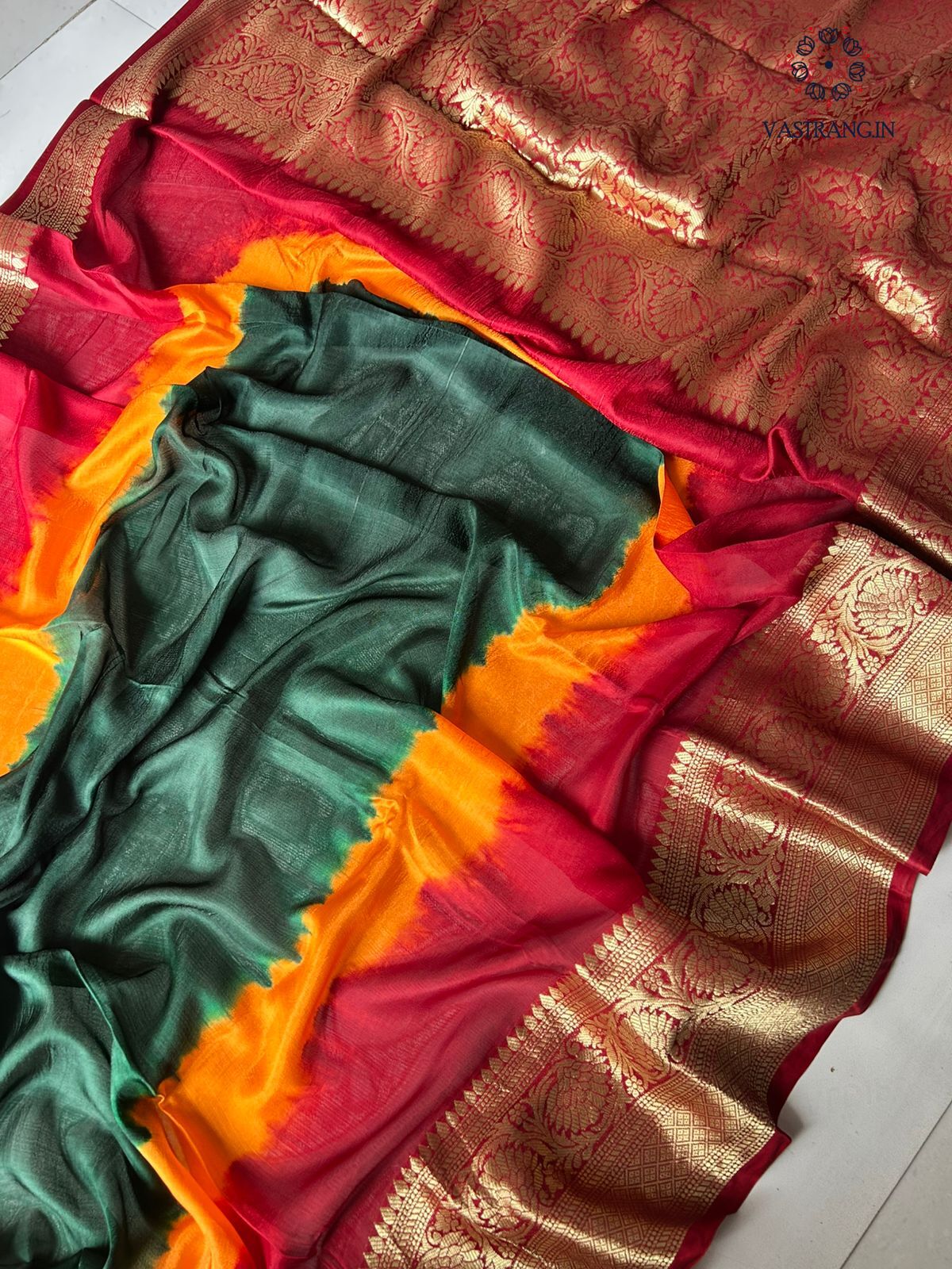 New Festival Wear Multicolor Georgette Kanchi Zari Weaving Work Fancy Designer Saree