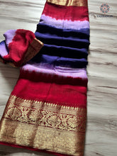 Load image into Gallery viewer, New Festival Wear Multicolor Georgette Kanchi Zari Weaving Work Fancy Designer Saree

