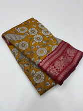 Load image into Gallery viewer, New Festive Wear Pure Mangalkari Viscous Silk Print With Jacquard Work Rich Pallu Fancy Designer Saree
