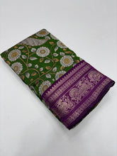 Load image into Gallery viewer, New Festive Wear Pure Mangalkari Viscous Silk Print With Jacquard Work Rich Pallu Fancy Designer Saree
