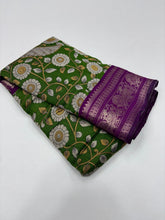 Load image into Gallery viewer, New Festive Wear Pure Mangalkari Viscous Silk Print With Jacquard Work Rich Pallu Fancy Designer Saree
