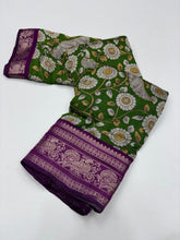 Load image into Gallery viewer, New Festive Wear Pure Mangalkari Viscous Silk Print With Jacquard Work Rich Pallu Fancy Designer Saree
