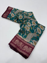 Load image into Gallery viewer, New Festive Wear Pure Mangalkari Viscous Silk Print With Jacquard Work Rich Pallu Fancy Designer Saree
