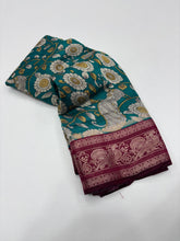 Load image into Gallery viewer, New Festive Wear Pure Mangalkari Viscous Silk Print With Jacquard Work Rich Pallu Fancy Designer Saree
