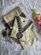 Load image into Gallery viewer, New Traditional White Color Cotton Embroidery Work Designer Straight Kurta With Trouser n Dupatta Set
