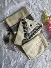 Load image into Gallery viewer, New Traditional White Color Cotton Embroidery Work Designer Straight Kurta With Trouser n Dupatta Set
