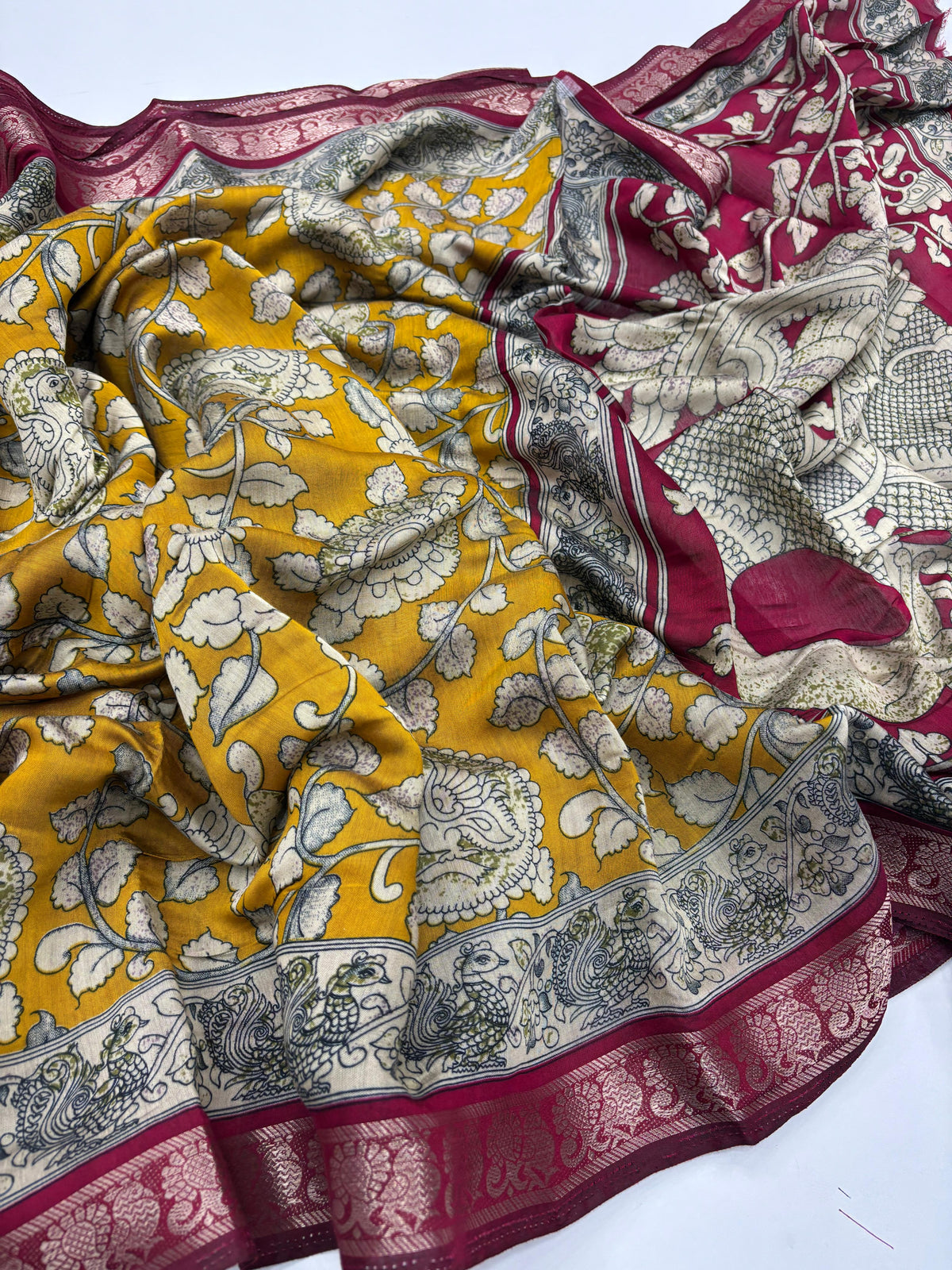New Pure Mangalkari Viscouse Silk Print n Weaving Work Fancy Designer Festive Wear Saree for Women