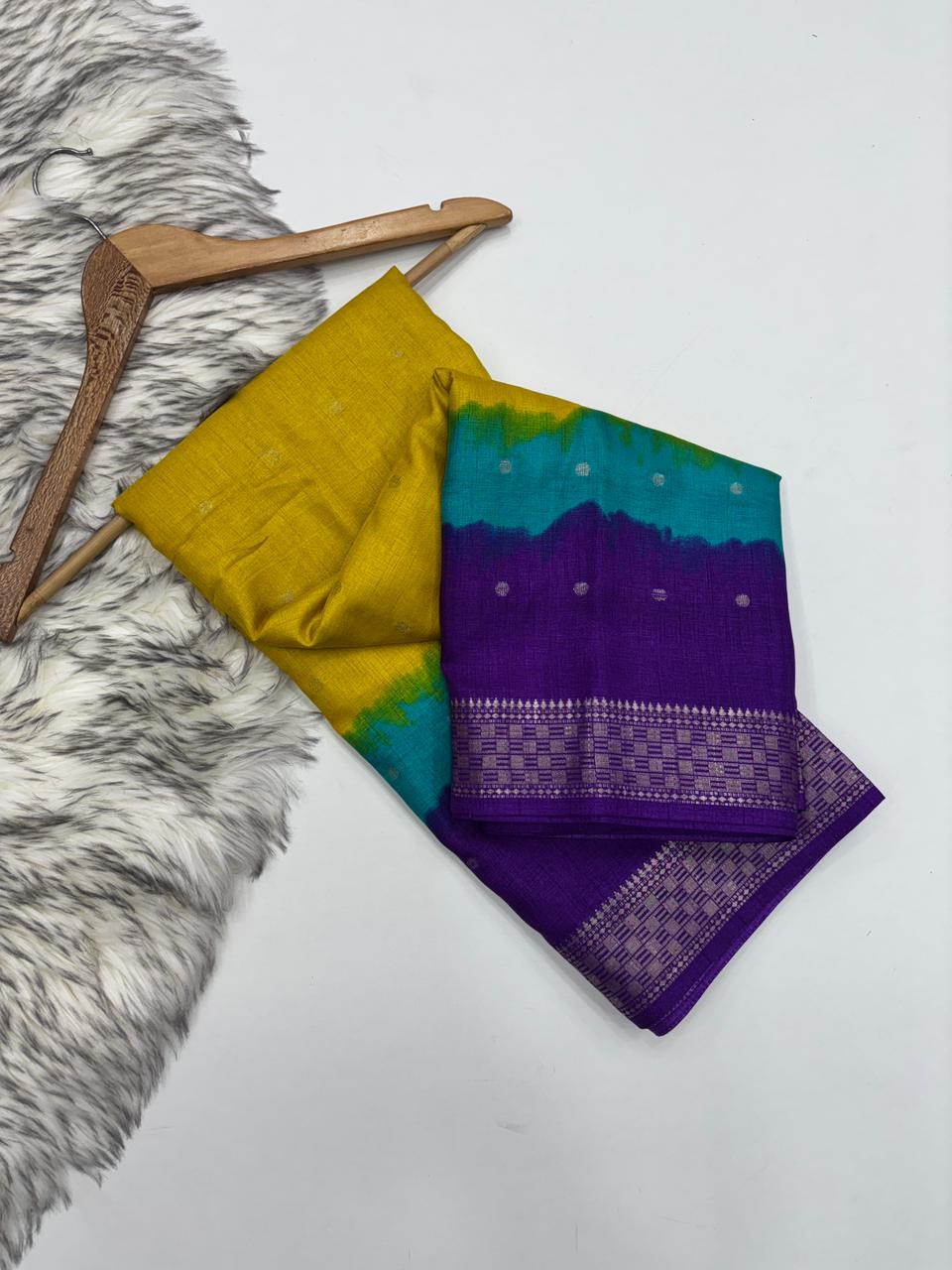 New Festive Wear Multi Color Dola Silk Jacquard Zari n Print Work Fancy Designer Saree With Blouse