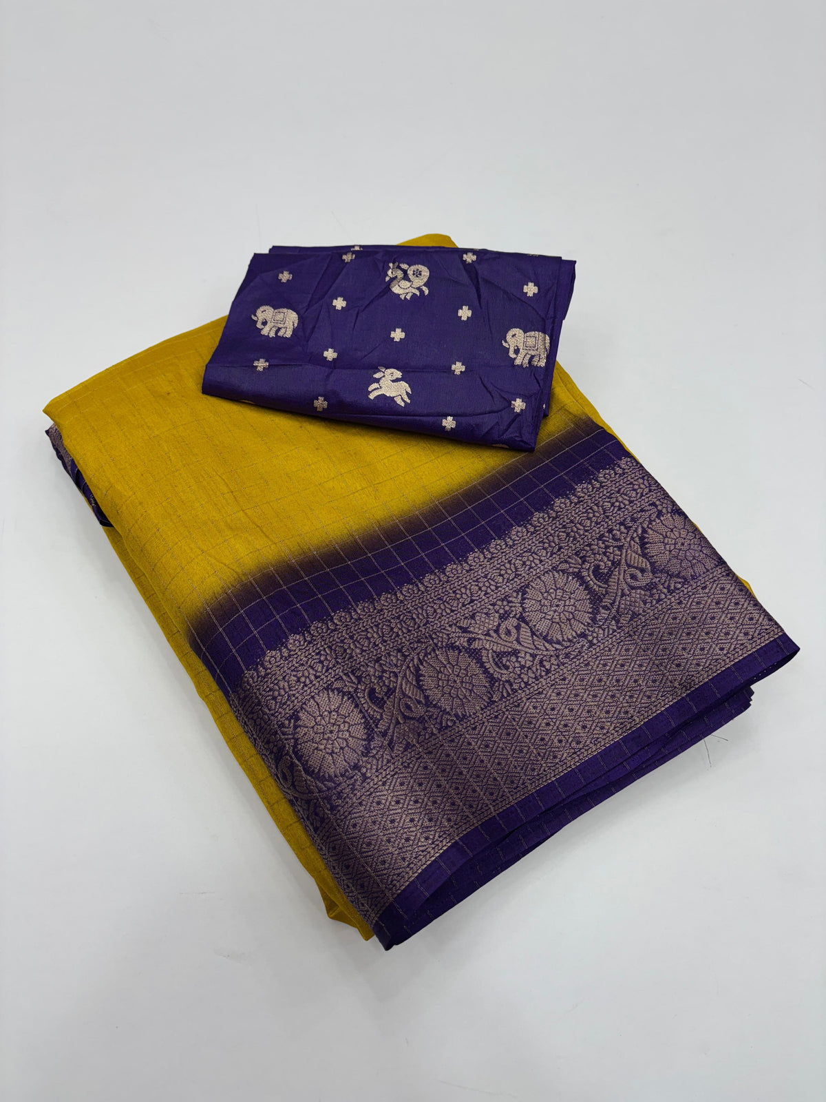 New Festive Wear Pure Dola Silk Chex Design With Jacquard Weaving Work Fancy Designer Saree