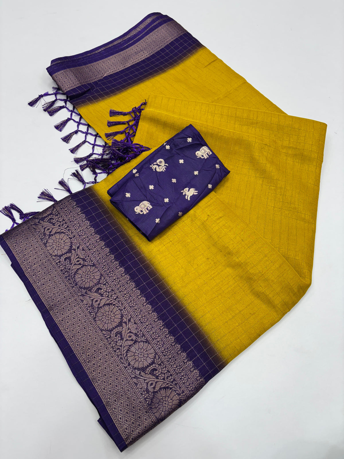 New Festive Wear Pure Dola Silk Chex Design With Jacquard Weaving Work Fancy Designer Saree