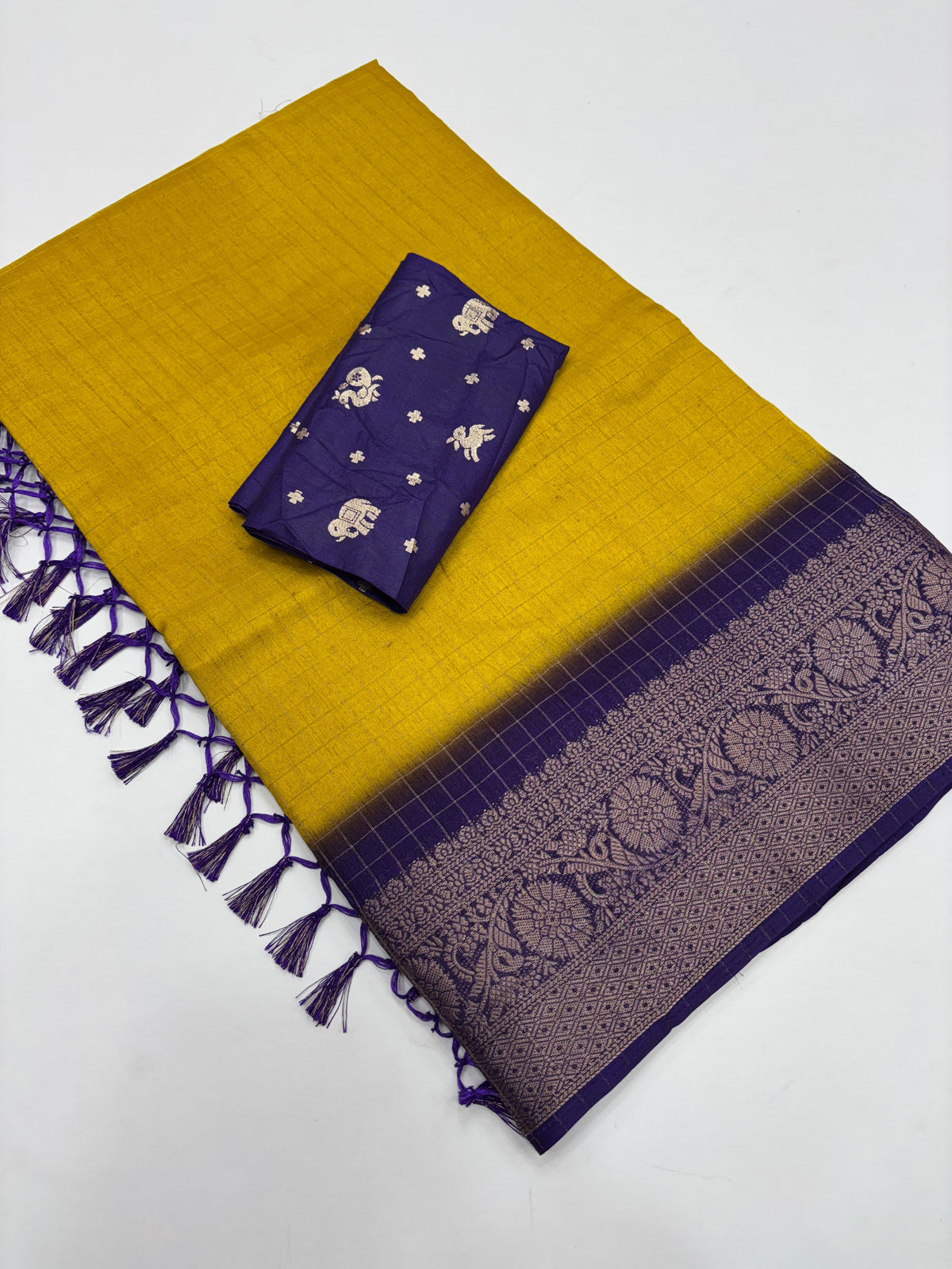 New Festive Wear Pure Dola Silk Chex Design With Jacquard Weaving Work Fancy Designer Saree