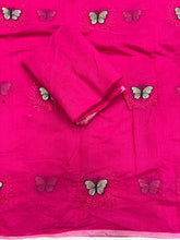 Load image into Gallery viewer, Divine Function Wear Soft Chanderi Cotton Silk Butterfly Design Embroidery n Tussels Work Fancy Saree
