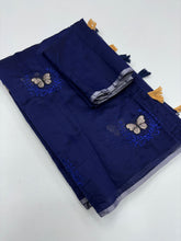 Load image into Gallery viewer, Divine Function Wear Soft Chanderi Cotton Silk Butterfly Design Embroidery n Tussels Work Fancy Saree
