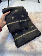 Load image into Gallery viewer, New Festive Wear Pure Soft Viscose Jute Zari Jacquard Weaving Work Fancy Designer Saree With Blouse
