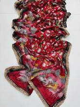 Load image into Gallery viewer, New Wedding Wear Pure Mangalkari Viscouse Silk Print Weaving n Sequence Lace Work Fancy Designer Saree
