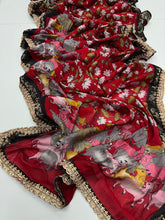 Load image into Gallery viewer, New Wedding Wear Pure Mangalkari Viscouse Silk Print Weaving n Sequence Lace Work Fancy Designer Saree
