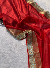 Load image into Gallery viewer, Charismatic Festive Wear Banarasi Tissue Silk Jacquard n Mirror lace Work Fancy Designer Saree
