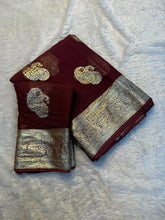 Load image into Gallery viewer, New Festival Wear Viscose Georgette Jacquard Weaving Work Fancy Designer Saree With Blouse
