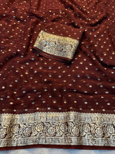Load image into Gallery viewer, Gorgeous Festive Wear Viscose Georgette Jacquard Zari Weaving Work Fancy Designer Saree
