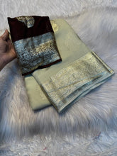 Load image into Gallery viewer, New Festival Wear Viscose Georgette Jacquard Weaving Work Fancy Designer Saree With Blouse
