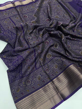 Load image into Gallery viewer, Splendiferous Festive Wear Soft Dola Silk Kalamkari Print With Jacquard Zari Border Fancy Designer Saree
