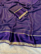 Load image into Gallery viewer, Redolent Party Wear Pure Viscose Georgette With Satin Border Small Chex Fancy Designer Saree For Women
