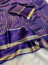 Load image into Gallery viewer, Redolent Party Wear Pure Viscose Georgette With Satin Border Small Chex Fancy Designer Saree For Women
