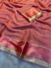 Load image into Gallery viewer, Redolent Party Wear Pure Viscose Georgette With Satin Border Small Chex Fancy Designer Saree For Women
