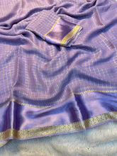 Load image into Gallery viewer, Redolent Party Wear Pure Viscose Georgette With Satin Border Small Chex Fancy Designer Saree For Women
