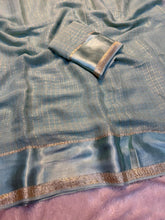 Load image into Gallery viewer, Redolent Party Wear Pure Viscose Georgette With Satin Border Small Chex Fancy Designer Saree For Women
