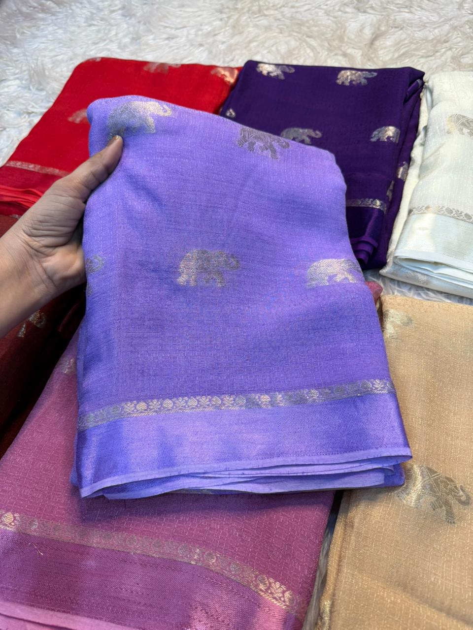 Traditional Wedding Wear Pure Soft Viscose Silk Jacquard Design n Satin Border Fancy Saree With Elegant Blouse Piece