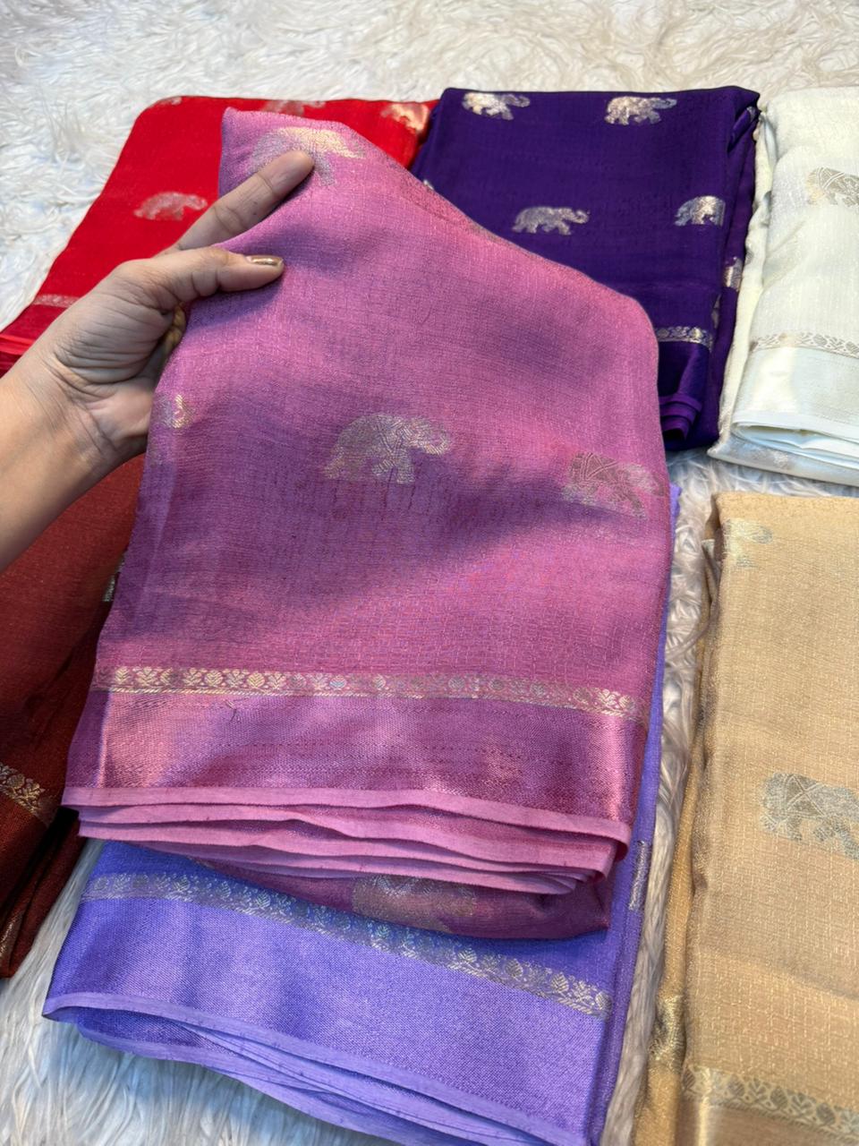 Traditional Wedding Wear Pure Soft Viscose Silk Jacquard Design n Satin Border Fancy Saree With Elegant Blouse Piece