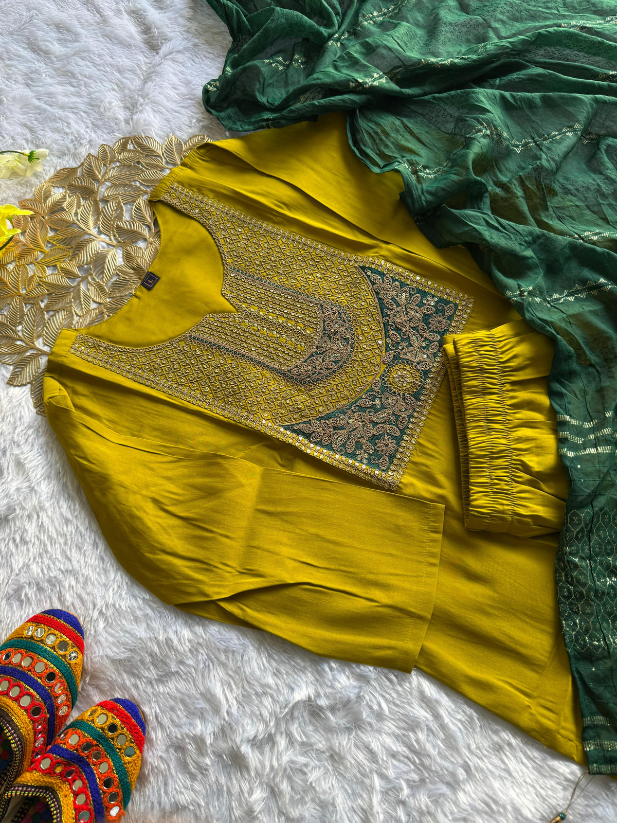 Forbearance Wedding Wear  Roman Silk Embroidery n Sequence Work Designer Straight Kurta With Trouser n Dupatta Set