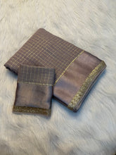 Load image into Gallery viewer, Redolent Party Wear Pure Viscose Georgette With Satin Border Small Chex Fancy Designer Saree For Women
