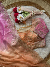 Load image into Gallery viewer, Charismatic Wedding Wear Satin Silk Heavy Embroidery n Aarco Work Fancy Designer Saree With Unstitched Blouse
