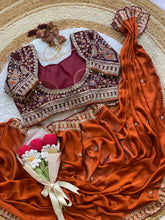 Load image into Gallery viewer, Outstanding Wedding Wear Silk Sequence n Embroidery Work Butti Desginer Saree With Stitched Blouse
