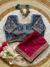 Load image into Gallery viewer, Outstanding Wedding Wear Silk Sequence n Embroidery Work Butti Desginer Saree With Stitched Blouse
