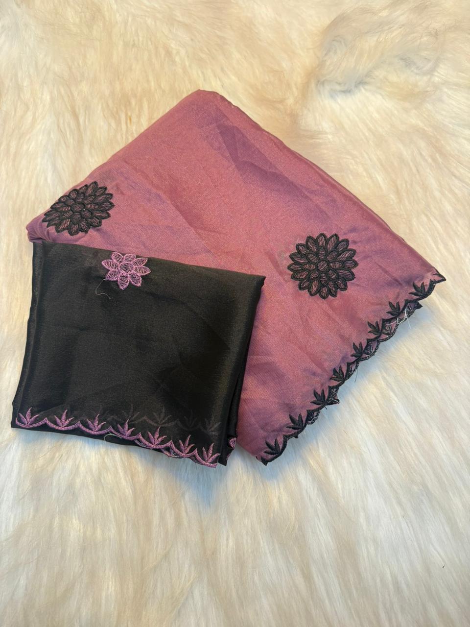 Heritage Party Wear Pure Soft Rangoli Silk Embroidery Thread Work Designer Saree With Blissful Blouse