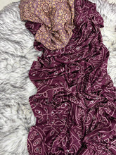 Load image into Gallery viewer, Gratifying Function Wear Pure Satin Silk Ajrak Printed Rich Pallu n Mirror Work Designer Saree With Blouse Piece
