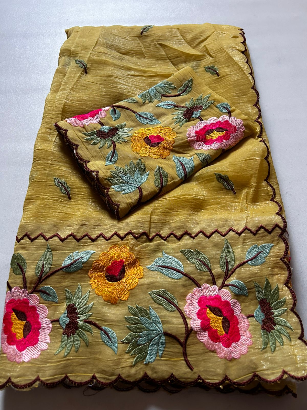 Marvellous Function Wear Organza Silk Embroidery Work Fancy Saree With Blouse Piece