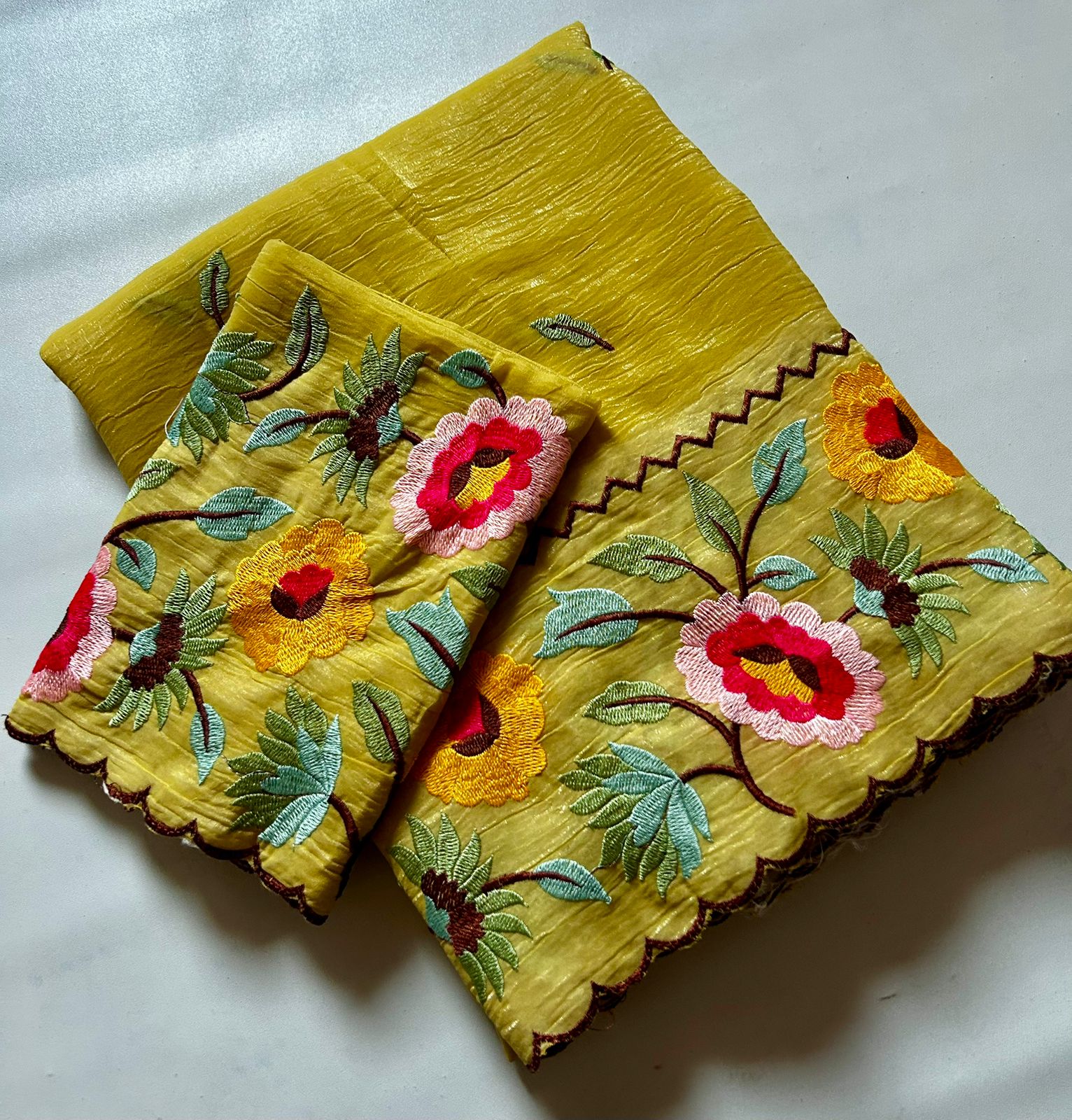 Marvellous Function Wear Organza Silk Embroidery Work Fancy Saree With Blouse Piece
