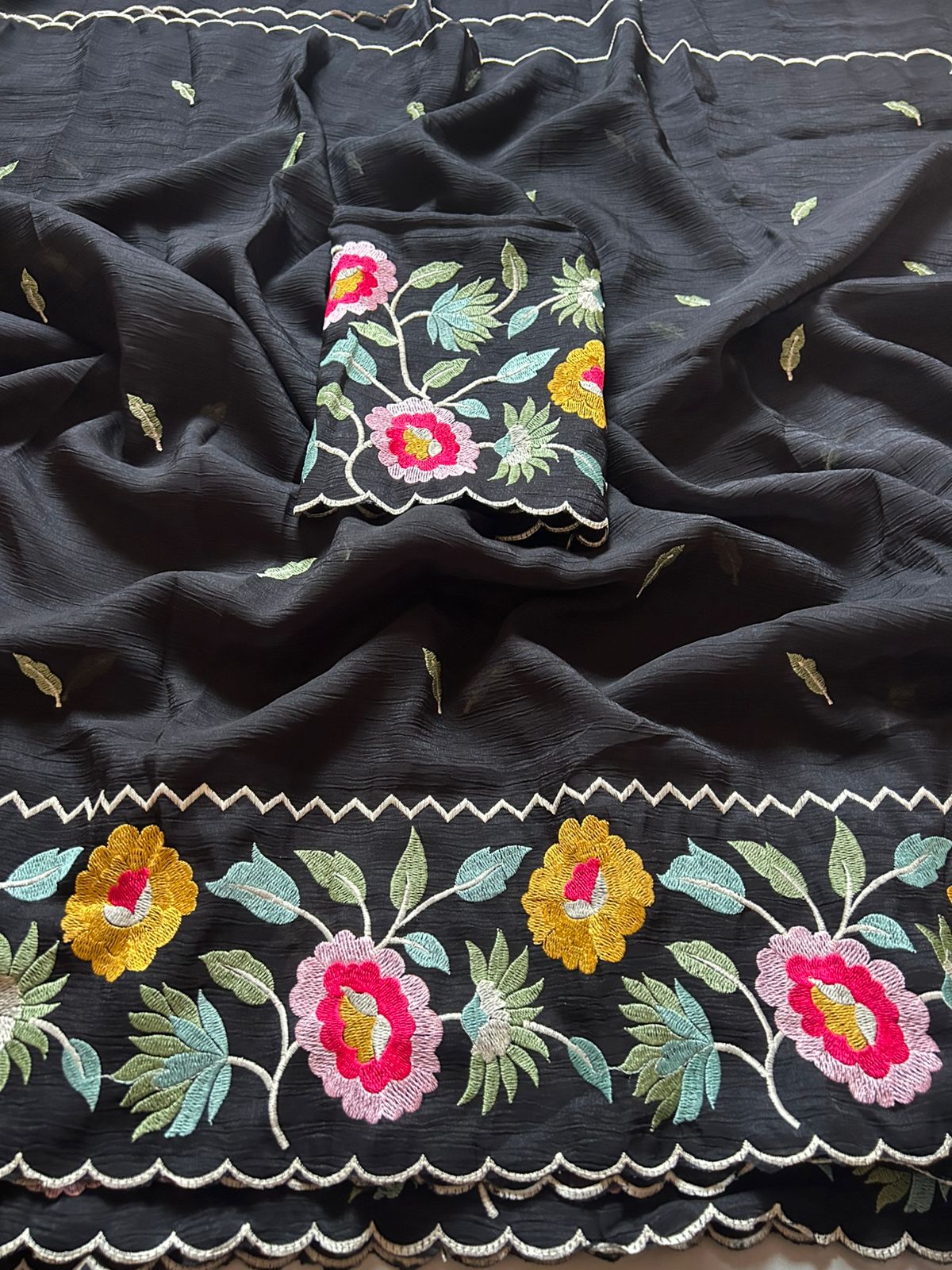 Marvellous Function Wear Organza Silk Embroidery Work Fancy Saree With Blouse Piece