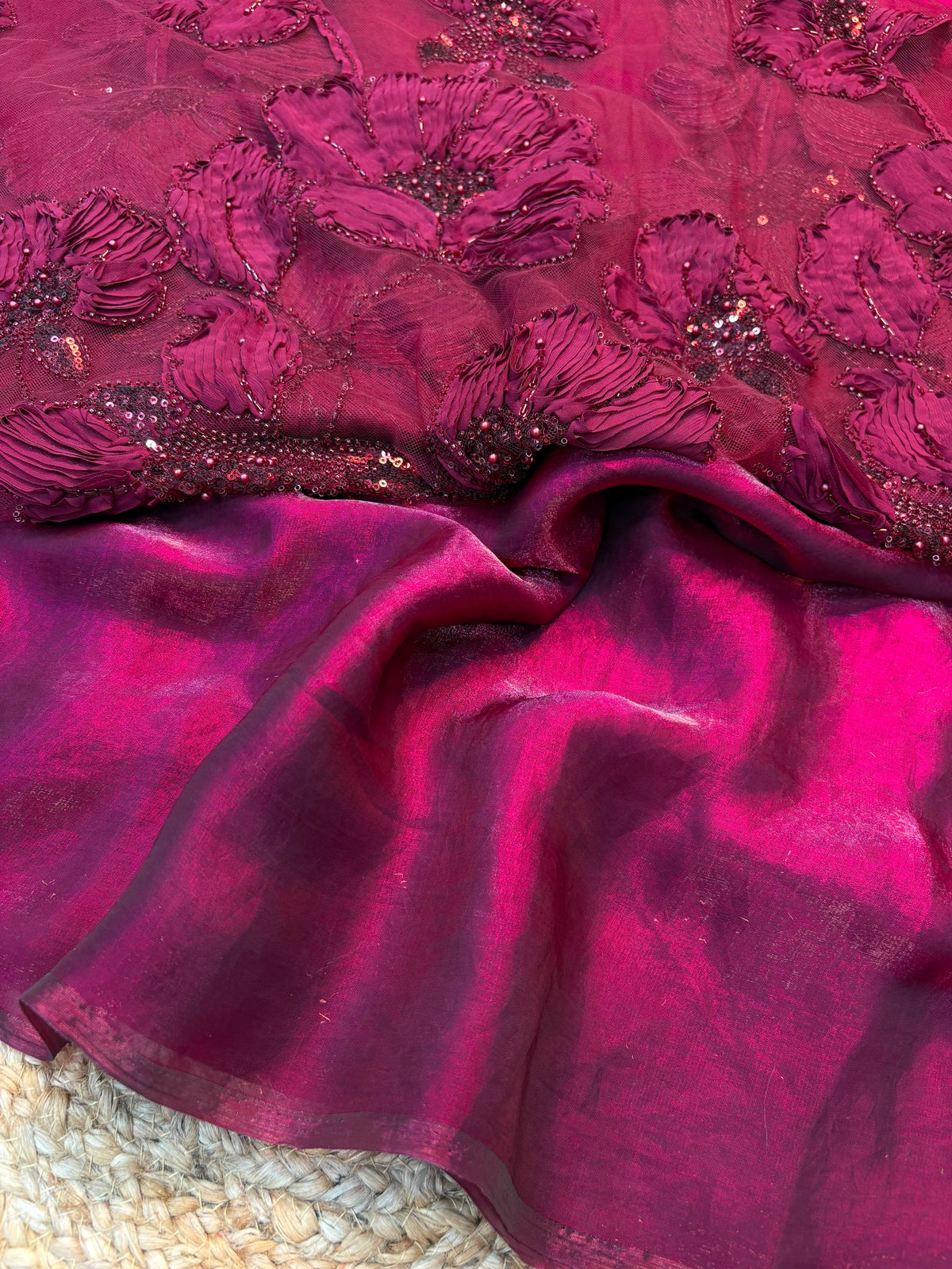 Ravishing Party Wear Rangoli Crush Silk  With Ribbon Beads Work Blouse For Occasion