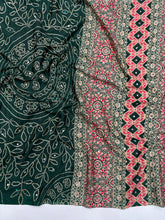 Load image into Gallery viewer, Gratifying Function Wear Pure Satin Silk Ajrak Printed Rich Pallu n Mirror Work Designer Saree With Blouse Piece
