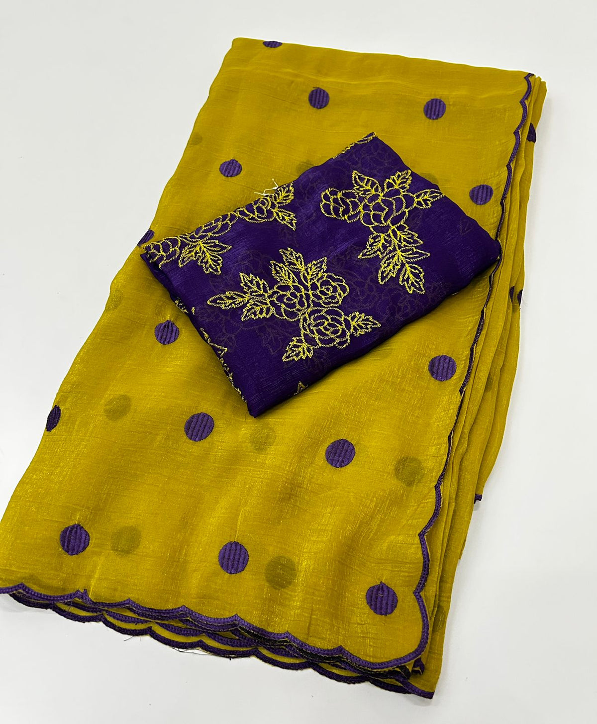 Alverina Party Wear Silk Embroidery Work Border Designer Saree With Unstitched Blouse Piece