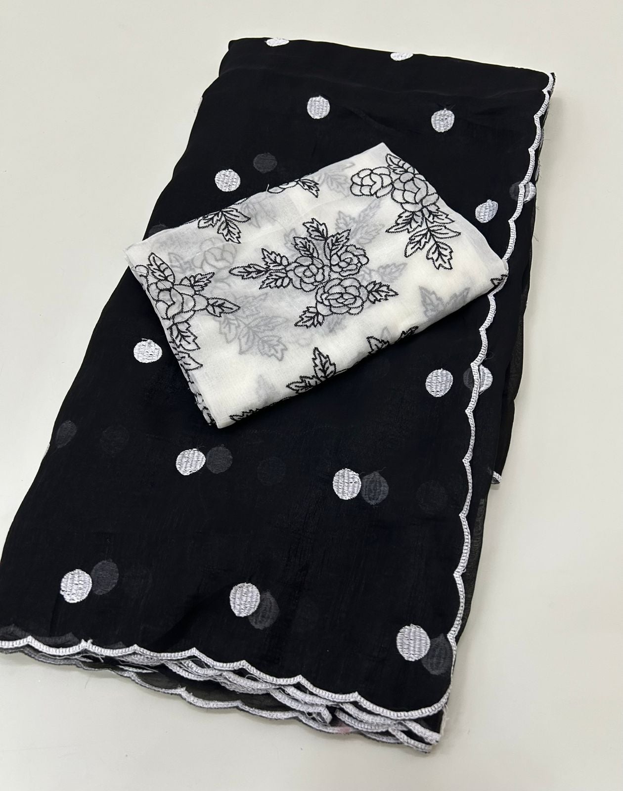 Alverina Party Wear Silk Embroidery Work Border Designer Saree With Unstitched Blouse Piece