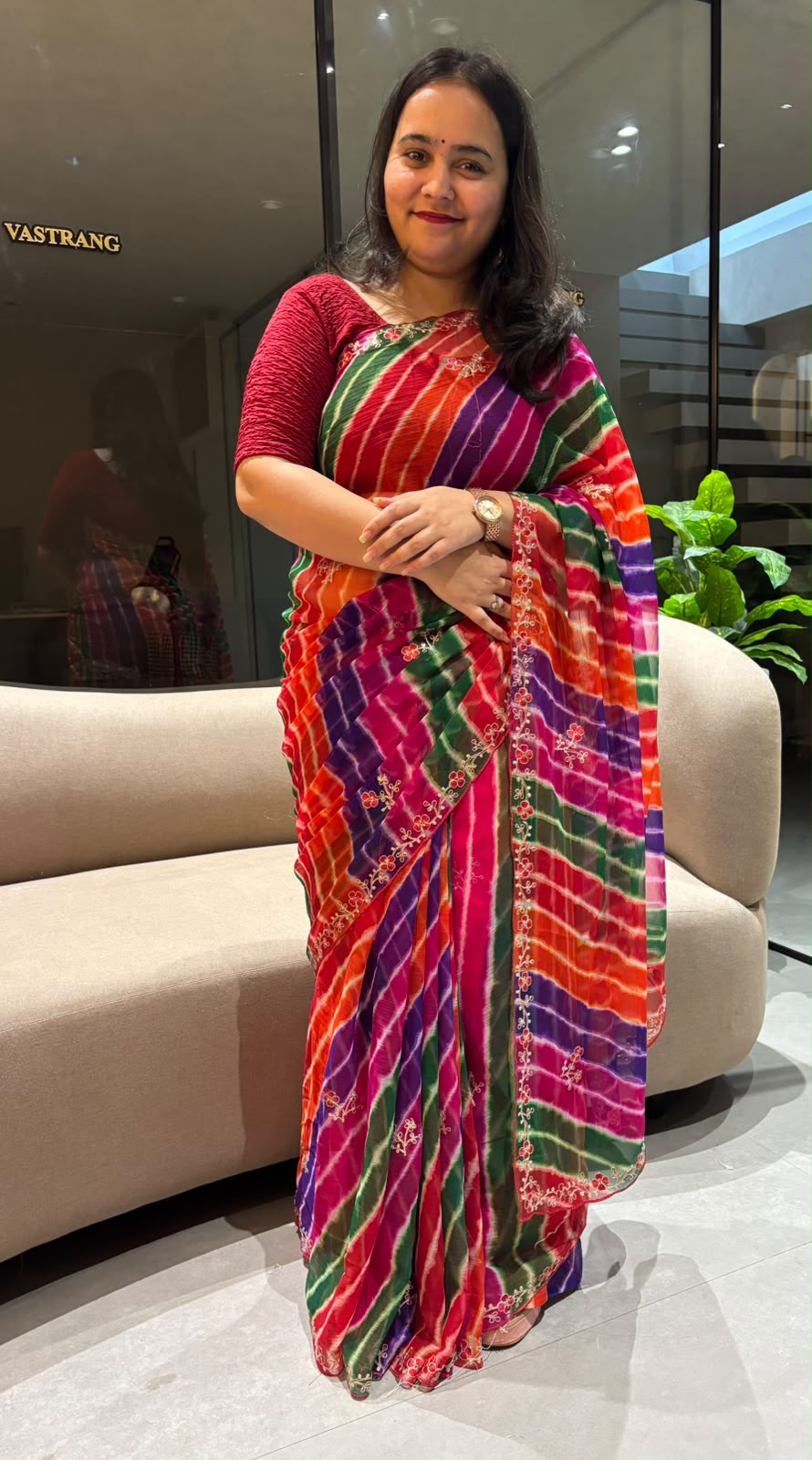 Stunning Party Wear Chiffon Silk Embroidery n Sequence Work Designer Saree With Blouse Piece