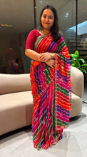 Load image into Gallery viewer, Stunning Party Wear Chiffon Silk Embroidery n Sequence Work Designer Saree With Blouse Piece
