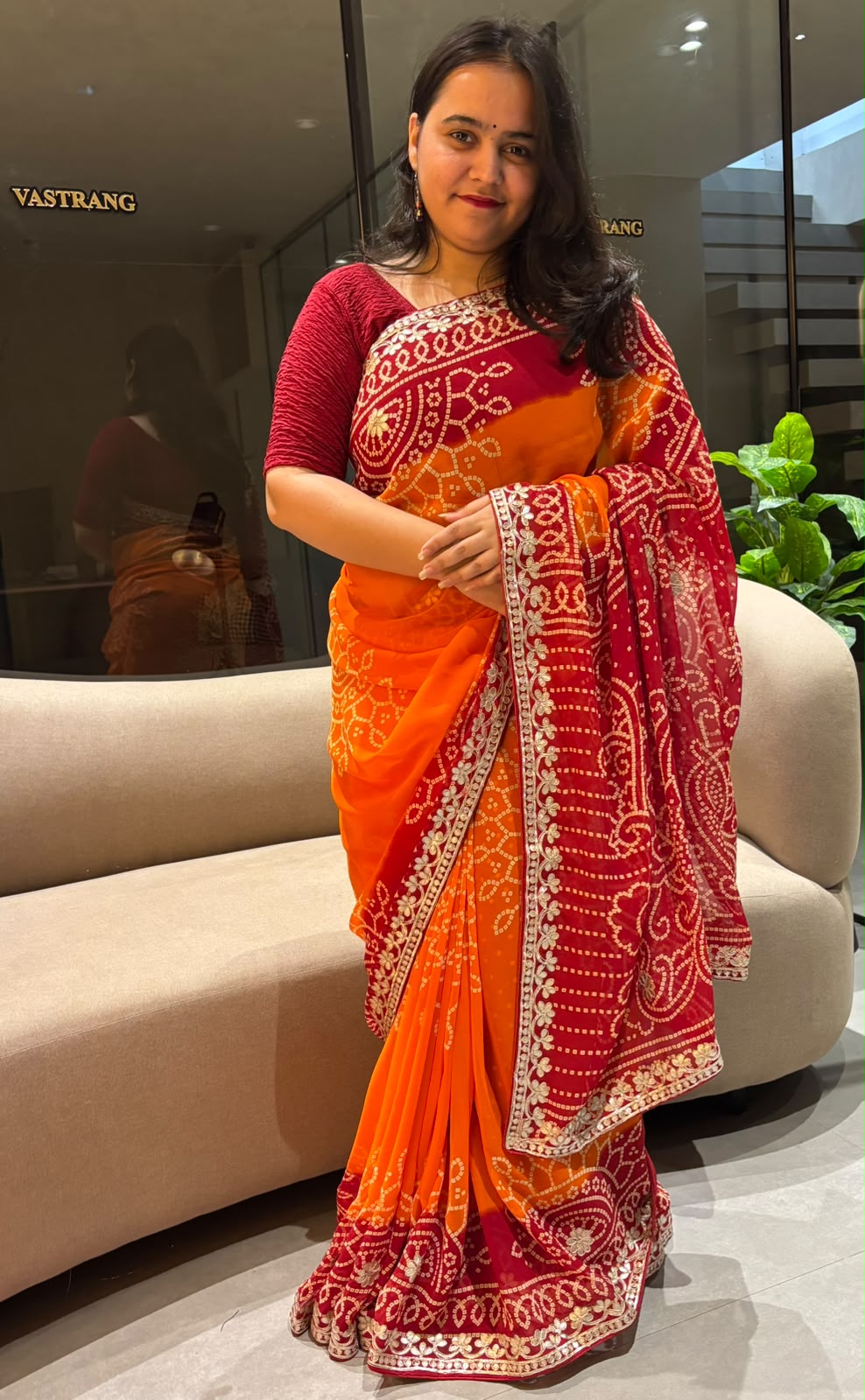 Adorable Festive Wear Georgette Gota Patti Work Designer Saree With Blouse Piece