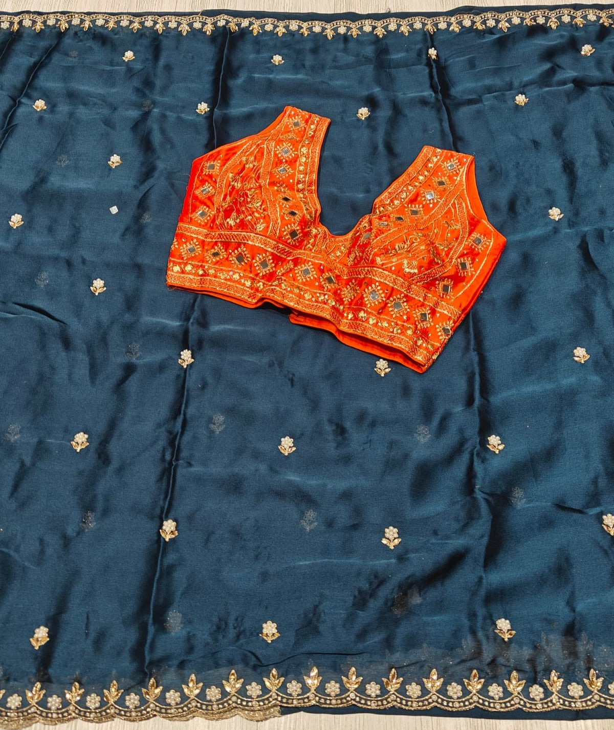 Heritage Party Wear Silk Embroidery n Sequence Work Fancy Saree With Stitched Blouse